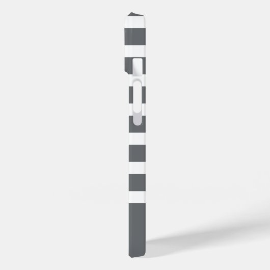 Moderne Grijze en Witte Streep met Monogram Case-Mate iPhone Case (Achterkant / Links)