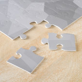 Moderne - grijze en witte veelhoek vormen Abstract Legpuzzel (Zijkant)