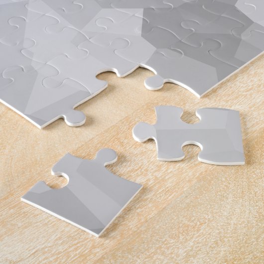 Moderne - grijze en witte veelhoek vormen Abstract Legpuzzel (Zijkant)