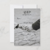 Moderne grijze en zwarte antwoordkaart voor een hu RSVP kaartje (Voorkant)