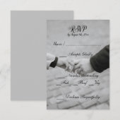 Moderne grijze en zwarte antwoordkaart voor een hu RSVP kaartje (Voorkant / Achterkant)