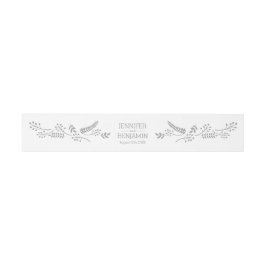 Moderne Grijze Foliage Invitation Belly Band Uitnodigingen Wikkel