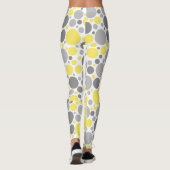 Moderne Grijze Gele Bellen Leggings (Achterkant)