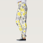 Moderne Grijze Gele Bellen Leggings (Links)