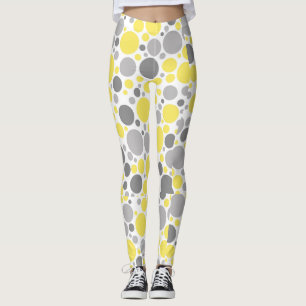 Moderne Grijze Gele Bellen Leggings