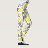 Moderne Grijze Gele Bellen Leggings (Rechts)
