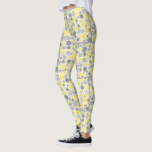 Moderne grijze gele bubels leggings (Links)