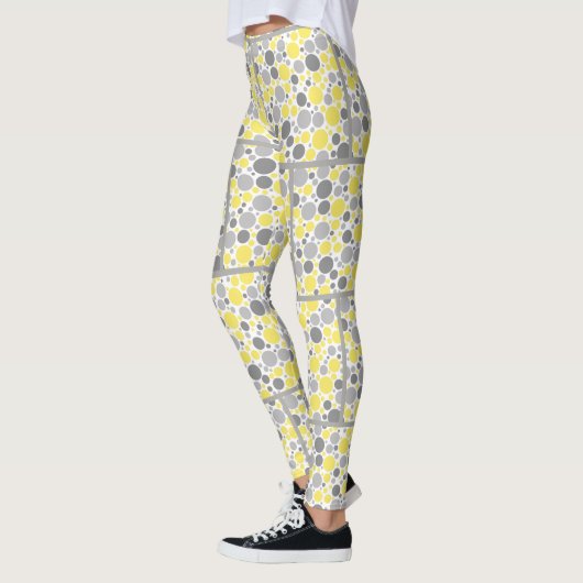 Moderne grijze gele bubels leggings (Links)