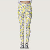 Moderne grijze gele bubels leggings (Voorkant)