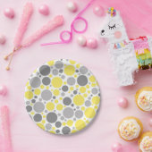 Moderne grijze gele bubels papieren bordje (Feest)