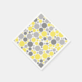 Moderne grijze gele bubels servet (Hoek)