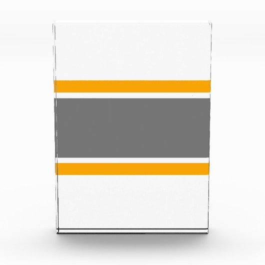 Moderne grijze gele horizontale strepen fotoblokken (Voorkant)