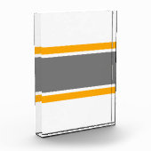 Moderne grijze gele horizontale strepen fotoblokken (Links)