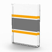 Moderne grijze gele horizontale strepen fotoblokken (Rechts)