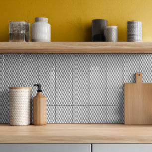 Moderne Grijze Geometrische 3D Kubuspatroon Tegeltje