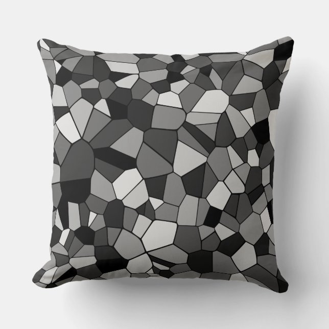 Moderne grijze geometrische mozaïek kussen (Voorkant)