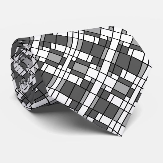 Moderne grijze geometrische patroonlegant stropdas (Opgerold)