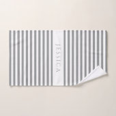 Moderne Grijze Gestreepte Patroon Bad Handdoek (Handdoek)