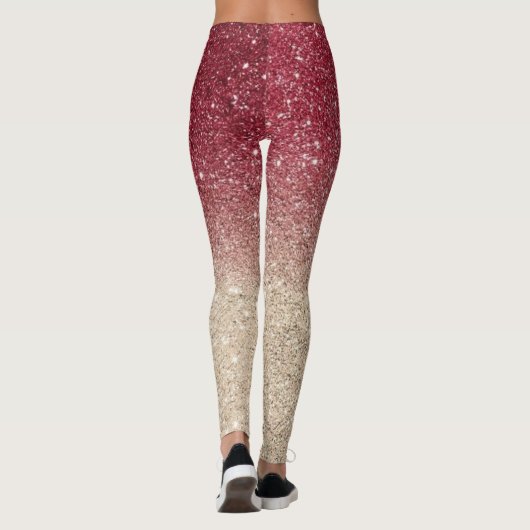 Moderne grijze Glitter Sparkles Leggings (Achterkant)