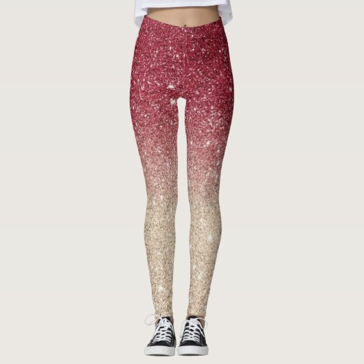 Moderne grijze Glitter Sparkles Leggings (Voorkant)
