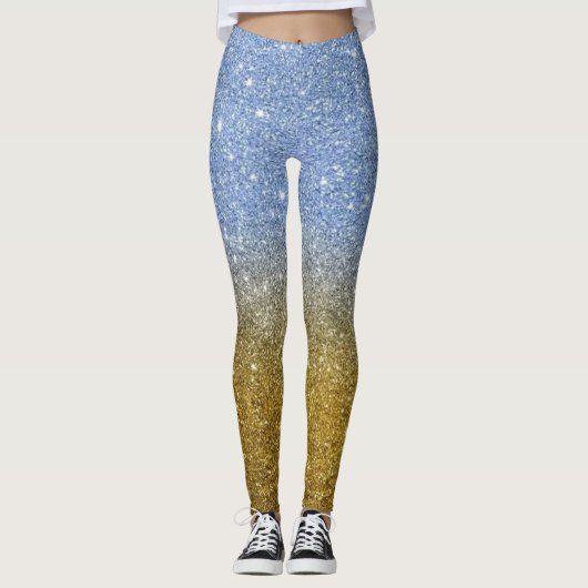 Moderne grijze Glitter Sparkles Leggings (Voorkant)