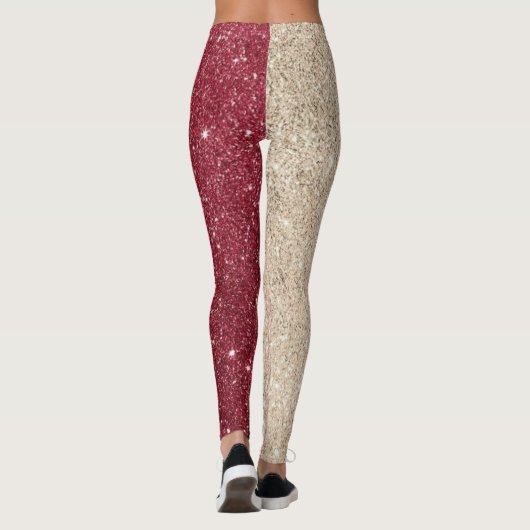 Moderne grijze Glitter Sparkles Leggings (Achterkant)