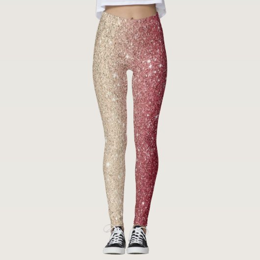 Moderne grijze Glitter Sparkles Leggings (Voorkant)