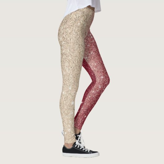 Moderne grijze Glitter Sparkles Leggings (Rechts)