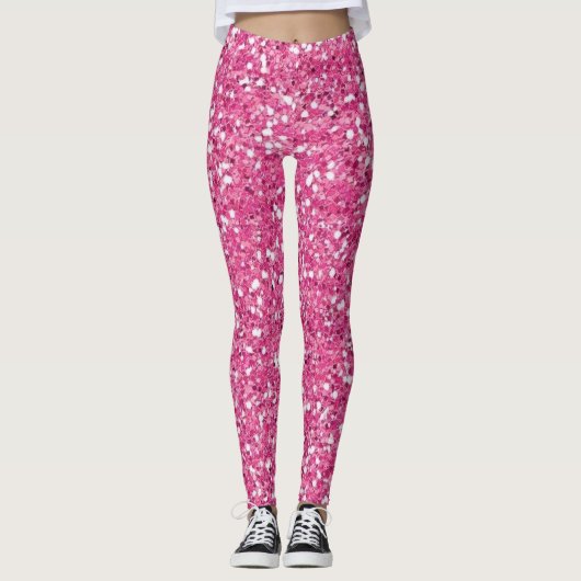 Moderne grijze Glitter Sparkles Leggings (Voorkant)