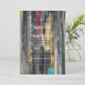 Moderne grijze goudpenselen Abstract schilderen (Staand voorkant)