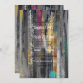 Moderne grijze goudpenselen Abstract schilderen (Voorkant / Achterkant)