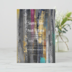 Moderne grijze goudpenselen Abstract schilderen