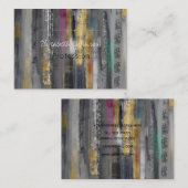 Moderne grijze goudpenselen Abstract schilderen Visitekaartje (Voorkant / Achterkant)