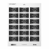 Moderne grijze gradiënt & horizontale zwarte strep etiket (Full Sheet)