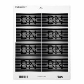 Moderne grijze gradiënt & horizontale zwarte strep etiket (Full Sheet)