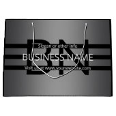 Moderne grijze gradiënt & horizontale zwarte strep groot cadeauzakje (Voorkant)