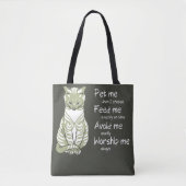 Moderne Grijze Grappige Kattenzin Huisdierenschild Tote Bag (Voorkant)