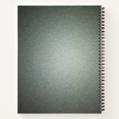 Moderne Grijze Groene Glitter Notitieboek (Achterkant)