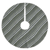 Moderne Grijze Groene Strepen Kerstvakantie Kerstboom Rok (Voorkant)