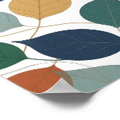 Moderne Grijze HERFSTBLADEREN Grafisch Ontwerp Poster (Hoek)