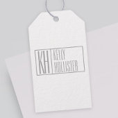 Moderne grijze Initialen en Logo Cadeaulabel