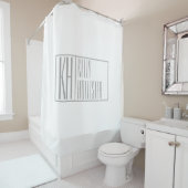 Moderne grijze Initialen en Logo Douchegordijn (In situ)