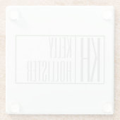 Moderne grijze Initialen en Logo Glazen Onderzetter (Achterkant)