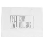 Moderne grijze Initialen en Logo Groot Cadeauzakje (Achterkant)