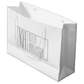 Moderne grijze Initialen en Logo Groot Cadeauzakje (Voorkant Gekanteld)