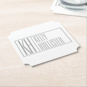 Moderne grijze Initialen en Logo Kartonnen Onderzetters (Gekanteld)