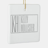 Moderne grijze Initialen en Logo Keramisch Ornament (Rechts)