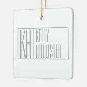 Moderne grijze Initialen en Logo Keramisch Ornament (Links)