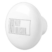 Moderne grijze Initialen en Logo Keramische Knop (Rechts)