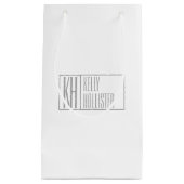 Moderne grijze Initialen en Logo Klein Cadeauzakje (Voorkant)